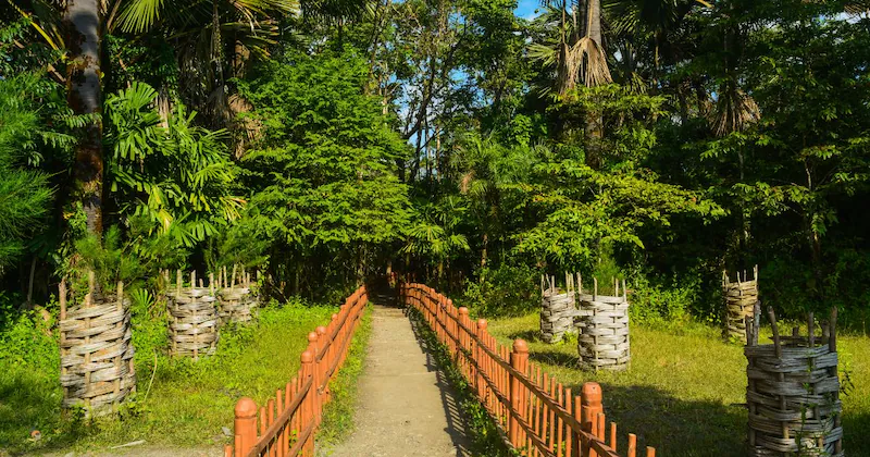 A walkway to the Mud Volcanoes